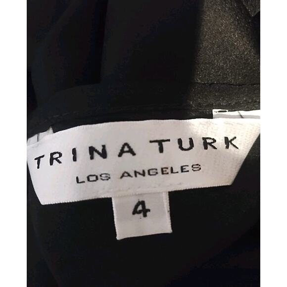 Vintage Trina Turk Black Mini Slip Dress Womens 4 Silk Lined Adjustable - Picture 5 of 5